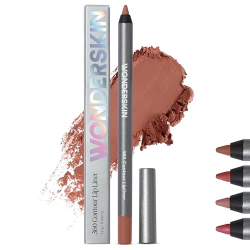 Wonderskin Lipliner-Stift – 360-Kontur-Lipliner, Langlebig, Spitzbar, Wasserfest Und Übertragungssicher, Brauner Lipliner-Stift (Sattel) von Wonderskin