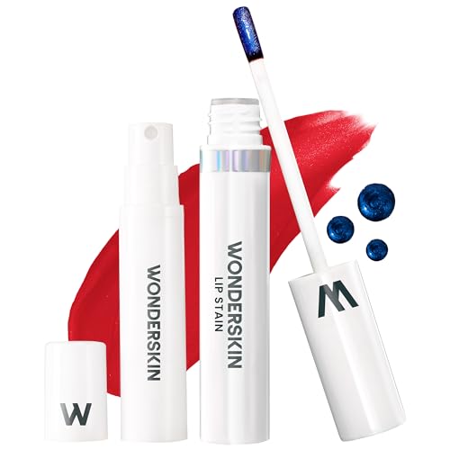 Wonderskin Wonder Blading Lip Stain Peel Off And Reveal Kit – Langlebige, Wasserfeste Rote Lippentönung, Übertragungssicheres Kit Für Natürliche Make-Up-Flecken (Playful) von Wonderskin