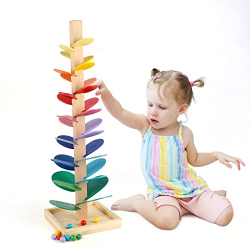 Wondertoys Hölzerner Musikbaum Regenbogen singender Baum Spielzeug mit Marmor Ball Run Track Spiel für Kinder Mädchen und Jungen von Wondertoys