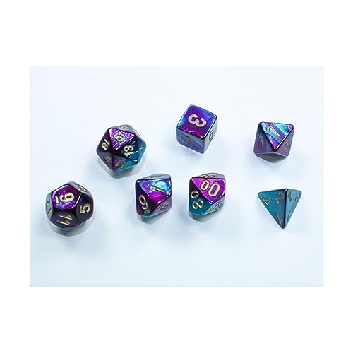 Gemini® Mini-Polyhedral Purple-Teal/gold 7-Die Set Gemini® Mini-Polyhedral Purple-Teal/gold 7-Die Set von Chessex