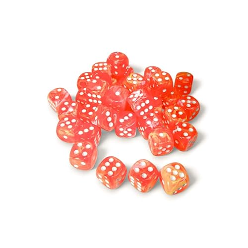 Dahlie Festliche Leuchtenwürfel mit weißen Pips D6, 12 mm, 36 Stück, Chessex Dahlie Festliche Leuchtenwürfel mit weißen Pips D6, 12 mm, 36 Stück, Chessex von Wondertrail