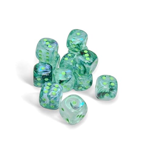Kelp Borealis Würfelleuchte mit hellgrünen Pips D6, 16 mm, 12 Stück, Chessex Kelp Borealis Würfelleuchte mit hellgrünen Pips D6, 16 mm, 12 Stück, Chessex von Wondertrail