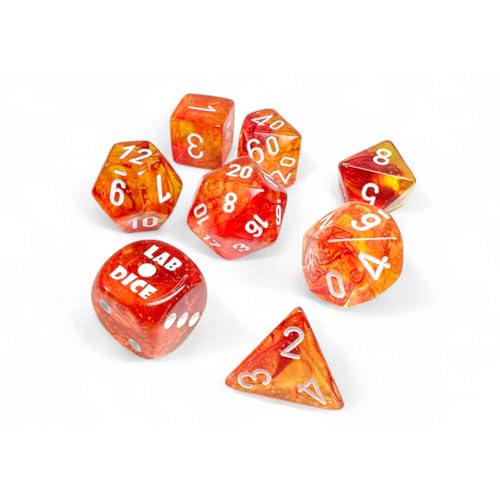 Molten Nebula Leuchtwürfel mit weißen Zahlen, 7 + 1, Laborwürfel-Set, 16 mm, Chessex Molten Nebula Leuchtwürfel mit weißen Zahlen, 7 + 1, Laborwürfel-Set, 16 mm, Chessex von Wondertrail