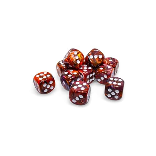 Symphony Festliche Würfel mit weißen Pips D6, 16 mm, 12 Stück, Chessex von Wondertrail