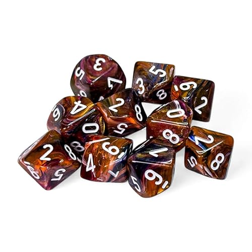 Symphony Festliche Würfel mit weißen Zahlen, D10, 16 mm, 10 Stück, Chessex Symphony Festliche Würfel mit weißen Zahlen, D10, 16 mm, 10 Stück, Chessex von Wondertrail
