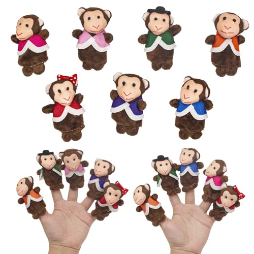 Wondora 7 Stück Fingerpuppen, Fingerpuppen für Kinder, Finger Plüschtier Kinder, Kleine Tier Fingerpuppe, Mini Kuscheltier, für Kindergeburtstagsgeschenke, Partygeschenke, Halloween(C) von Wondora