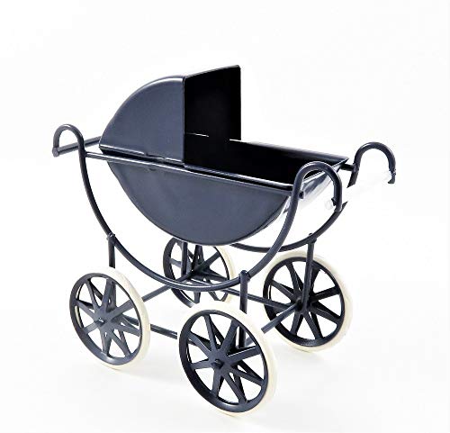 Puppenhaus Miniatur 1:12 Maßstab Kinderzimmermöbel Marineblau und Creme Baby's Kinderwagen Puppenhaus Miniatur 1:12 Maßstab Kinderzimmermöbel Marineblau und Creme Baby's Kinderwagen von Wonham
