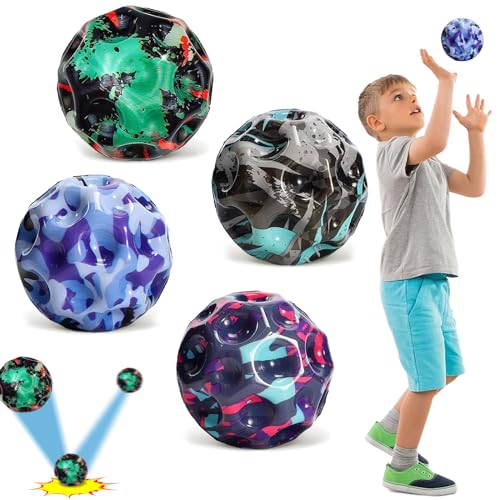 Wonjean Astro Jump Ball 4 Stück Jump Ball Tarnstil, Kinderspielzeug im Freien Moon Ball Unterstützen Sie die Eltern-Kind-Interaktion, Partygeschenke für Kinder Astro Jumpball von Wonjean