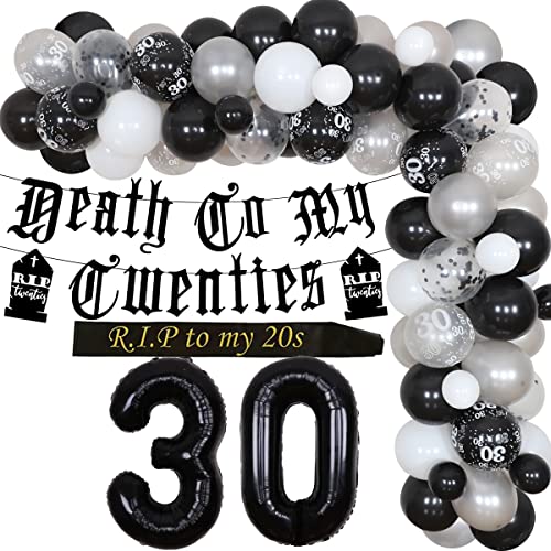 Death to My Twenties Dekoration zum 30. Geburtstag Schwarz – Rip to My 20s Geburtstagsschärpe Gothic Brief Banner Luftballons Beerdigung für meine Jugend Dekoration zum 30. Geburtstag Lustig Death to My Twenties Dekoration zum 30. Geburtstag Schwarz – Rip to My 20s Geburtstagsschärpe Gothic Brief Banner Luftballons Beerdigung für meine Jugend Dekoration zum 30. Geburtstag Lustig von Wonmelody