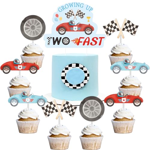 Wonmelody 25PCS Racing Car 2nd Cake Topper Decor Growing Up Two Fast Birthday Cake Topper Decor Vintage Racing Car 2nd Birthday Cupcake Toppers Decor for Two Fast Birthday Racing Theme Party Wonmelody 25PCS Racing Car 2nd Cake Topper Decor Growing Up Two Fast Birthday Cake Topper Decor Vintage Racing Car 2nd Birthday Cupcake Toppers Decor for Two Fast Birthday Racing Theme Party von Wonmelody