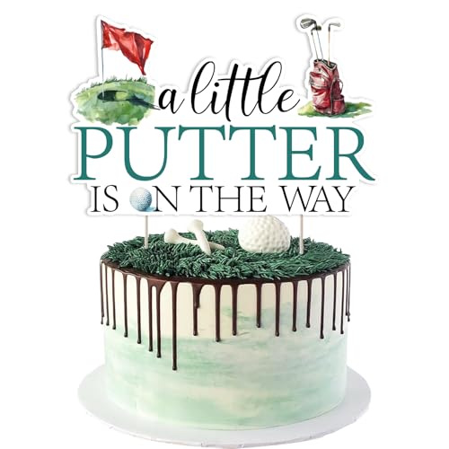 Wonmelody Babyparty-Dekorationen mit Golf-Thema, "A Litter Putter Is On the Way", Kuchendekoration, Golf-Dekore mit Golftasche, Ball, rote Flagge, Rasen, Golf, Party-Dekoration für Sport, Golf Wonmelody Babyparty-Dekorationen mit Golf-Thema, "A Litter Putter Is On the Way", Kuchendekoration, Golf-Dekore mit Golftasche, Ball, rote Flagge, Rasen, Golf, Party-Dekoration für Sport, Golf von Wonmelody