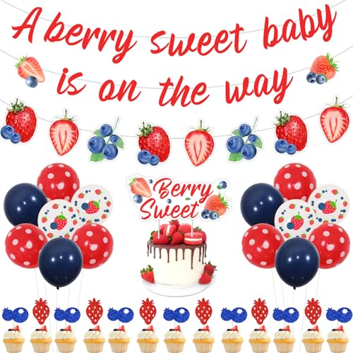 Wonmelody Berry Sweet Baby Shower Decor A Berry Sweet Baby is on the Way Banner Decor Strawberry and Blueberry Baby Shower Decor Balloon Berry Cupcake Topper Berry Garland for Fruit Berry Baby Shower Wonmelody Berry Sweet Baby Shower Decor A Berry Sweet Baby is on the Way Banner Decor Strawberry and Blueberry Baby Shower Decor Balloon Berry Cupcake Topper Berry Garland for Fruit Berry Baby Shower von Wonmelody
