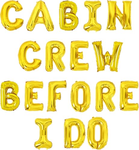 Wonmelody Cabin Bachelorette Decorations Gold Cabin Crew Before I Do Banner Decor with Diamond Ring Balloon Camp Bachelorette Decor for Glamping Mountain Lake Hiking Bridal Shower Wedding Engagement von Wonmelody