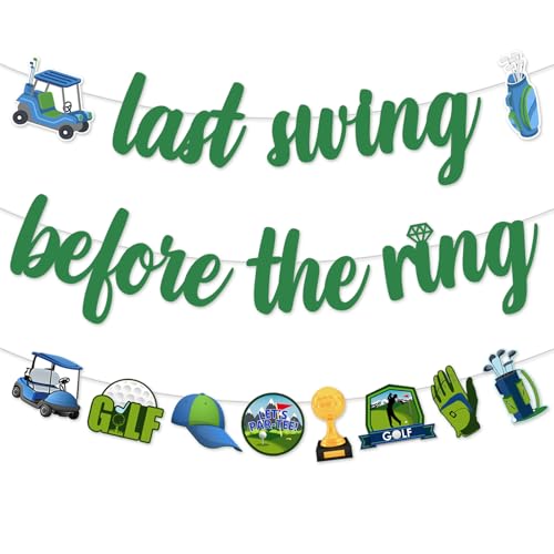 Wonmelody Golf-Brautparty-Dekorationen, "Last Swing Before The Ring", Banner Let's Par-tee, Girlande, Golfball, Junggesellinnenabschied, Dekoration, Sport, zukünftige Braut, Partyzubehör für lustige von Wonmelody