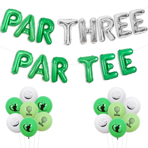 Wonmelody Golf-Dekoration zum 3. Geburtstag, Motiv: Par Three Par Tee, Ballon-Banner, Let's Partee Time, Geburtstagsballons, Golf-Sport-Thema, 3. Geburtstag, Dekoration, Ballspiel, Sport-Motto-Party von Wonmelody