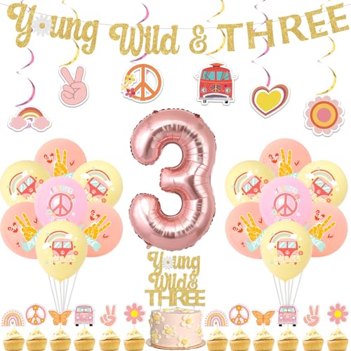 Wonmelody Groovy 3rd Birthday Decorations Young Wild and Three Banner Groovy Party Decor Daisy Hanging Swirls Three Groovy Birthday Decor Cake Topper Groovy Retro Boho Hippie 3rd Birthday Party Decor Wonmelody Groovy 3rd Birthday Decorations Young Wild and Three Banner Groovy Party Decor Daisy Hanging Swirls Three Groovy Birthday Decor Cake Topper Groovy Retro Boho Hippie 3rd Birthday Party Decor von Wonmelody