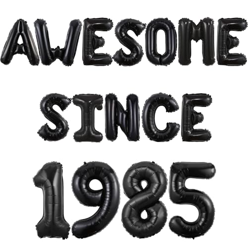 Wonmelody Happy 40th Birthday Banner Schwarz Awesome Since 1985 Banner 40th Birthday Balloon Happy 40 Bday Garland Cheers to 40 Years Balloons for Men Women Funny Forty Bday Anniversary Wonmelody Happy 40th Birthday Banner Schwarz Awesome Since 1985 Banner 40th Birthday Balloon Happy 40 Bday Garland Cheers to 40 Years Balloons for Men Women Funny Forty Bday Anniversary von Wonmelody