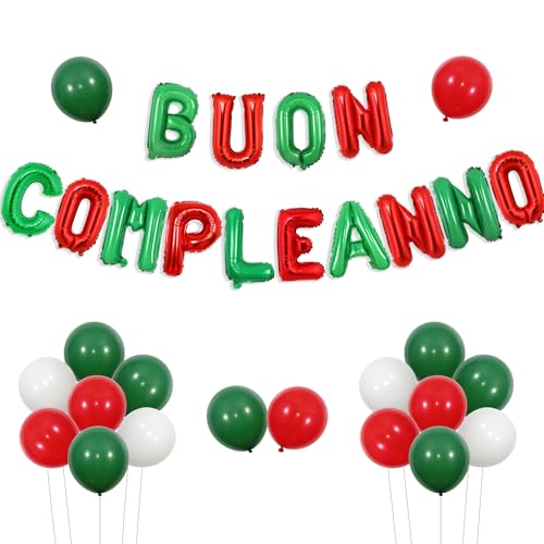 Wonmelody Italienische Geburtstagsparty-Dekorationen, Buon Compleanno Ballon-Banner, Pizza-Geburtstagsdekoration, italienisches Abendessen, Speck, Pizza, Pasta, italienisches Thema, Geburtstag Wonmelody Italienische Geburtstagsparty-Dekorationen, Buon Compleanno Ballon-Banner, Pizza-Geburtstagsdekoration, italienisches Abendessen, Speck, Pizza, Pasta, italienisches Thema, Geburtstag von Wonmelody