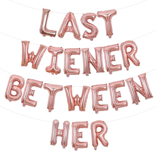 Wonmelody Last Wiener Between Her Funny Bachelorette Balloon Banner Decor with Diamond Ring and Champagne Balloon Rose Gold Last Wiener To Go In Between Her Decorations for Bridal Shower Weeding Wonmelody Last Wiener Between Her Funny Bachelorette Balloon Banner Decor with Diamond Ring and Champagne Balloon Rose Gold Last Wiener To Go In Between Her Decorations for Bridal Shower Weeding von Wonmelody