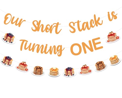 Wonmelody Pancake First Birthday Decorations Our Short Stack is Turning One Pancakes-Banner Garland Sweet-Pancakes Party Kit Breakfast and Brunch Supplies for Pancake Birthday Pancake-Stack Party Wonmelody Pancake First Birthday Decorations Our Short Stack is Turning One Pancakes-Banner Garland Sweet-Pancakes Party Kit Breakfast and Brunch Supplies for Pancake Birthday Pancake-Stack Party von Wonmelody