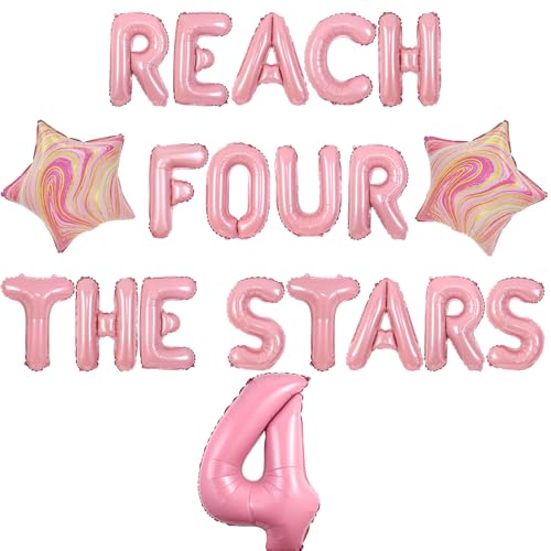 Wonmelody Reach 4 the Stars Geburtstagsdekorationen Mädchen erreichen 4 die Sterne Geburtstag Ballon Banner Out Space 4th Party Decor Pink Astronaut Galaxy Planet Supplies for Out of This World Rocket Wonmelody Reach 4 the Stars Geburtstagsdekorationen Mädchen erreichen 4 die Sterne Geburtstag Ballon Banner Out Space 4th Party Decor Pink Astronaut Galaxy Planet Supplies for Out of This World Rocket von Wonmelody