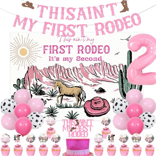 Wonmelody Western-Cowgirl-Dekoration zum 2. Geburtstag mit diesem Ain't My First Rodeo It's My Second Hintergrund Banner Kuchen Cupcake Toppers Ballon My 2nd Rodeo Geburtstag Dekor für Western Girl Wonmelody Western-Cowgirl-Dekoration zum 2. Geburtstag mit diesem Ain't My First Rodeo It's My Second Hintergrund Banner Kuchen Cupcake Toppers Ballon My 2nd Rodeo Geburtstag Dekor für Western Girl von Wonmelody