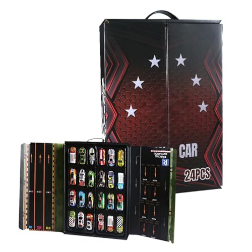 Wonsfuleu Rückziehspielzeug Rennwagen, Rückziehauto für, 24-teiliges Auto-Spielzeug, angetriebenes Rennauto zum Zurückziehen, Realistische Fahrzeuge Spielset Friction Goodie Bag Stuffer für Kinder von Wonsfuleu