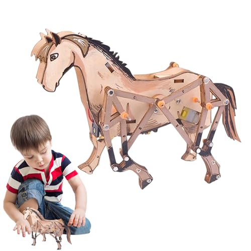 Wonsfuleu Tierbau Block Sets, Tierbausteine ​​ | Bildungsbausteine ​​ | Desktop -Kollektion Ornament für Mädchen, Holzpferdform Ziegel versammeln Spielzeug von Wonsfuleu