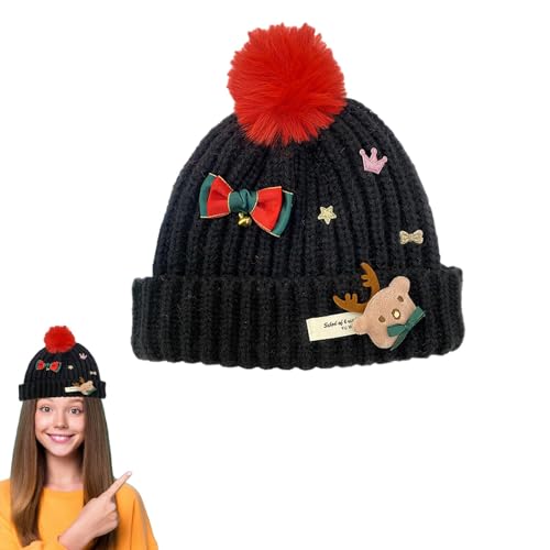 Wonsfuleu Weihnachtsstrickmütze, Weihnachtsmützen für Erwachsene | Warme Bommel-Strickmütze | Weihnachtsmannmütze, bedruckte Wollmütze, Winterstrickmütze für Kinder Wonsfuleu Weihnachtsstrickmütze, Weihnachtsmützen für Erwachsene | Warme Bommel-Strickmütze | Weihnachtsmannmütze, bedruckte Wollmütze, Winterstrickmütze für Kinder von Wonsfuleu