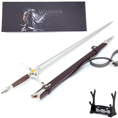 Wonsunte LOTR Merch 11,8 Zoll/30 cm Galadriels Schwertmodell Komplett Aus Metall Requisitenmodelle Kollektion Mit Box Minifiguren Schreibtischdekoration Ornamente Sammlerstück Für Fans,A von Wonsunte