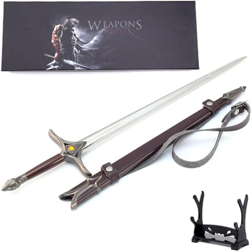 Wonsunte LOTR Merch 11,8 Zoll/30 cm Galadriels Schwertmodell Komplett Aus Metall Requisitenmodelle Kollektion Mit Box Minifiguren Schreibtischdekoration Ornamente Sammlerstück Für Fans,B von Wonsunte
