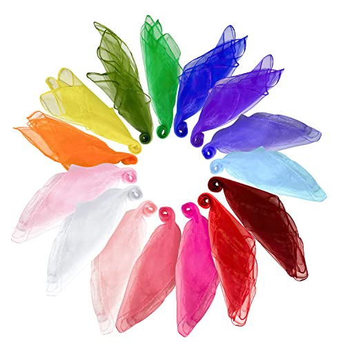 Wonwood_direct Square Jongliertücher Tanz Tücher Bunte Chiffontücher Bunte Tücher 60x60cm Performance Schals für Kindergarten Kinder Party-Aktivitäten Zubehör Dekoration (15 Farben) von Wonwood_direct