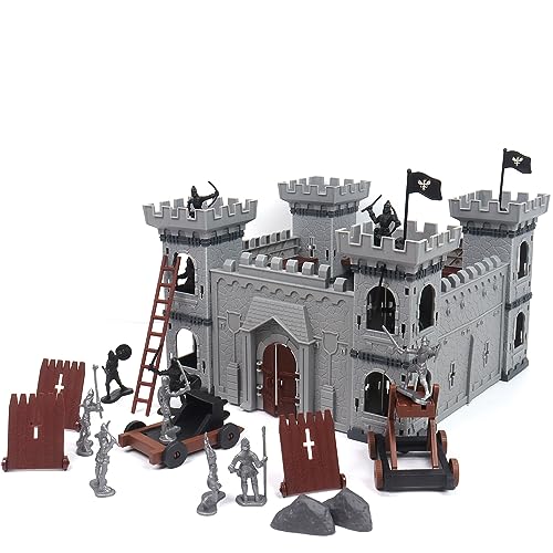 Wooauto Antikes Militär Spielset, Antike Römische Mittelalterliche Soldaten Action Figur Spielzeug Armee Playset Soldaten Schloss Chariots Antike Armee Figure Militärspielset für Kinder Jungen,Typ B von Wooauto