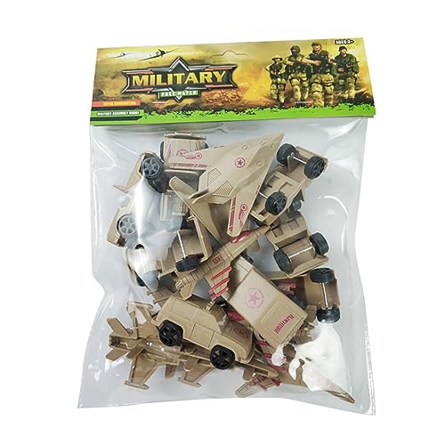 Wooauto Militär Waffen Set, Militär Modell Spielzeug, Militärisches Spiel Soldat Figuren Set, Mini-Flugzeug-Modell und Auto, Militärsoldat Spielzeug, Weltkrieg II Spielzeugsoldaten Set,16 Stück von Wooauto