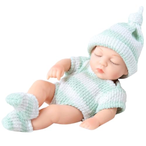 Wooauto Mini-Baby-Puppen Miniatur-Puppe 18cm Wiedergeburt Baby Puppe Weiches Silikon Real Wie Wiedergeborene Babypuppe Neugeborene Puppen Baby Puppe Spielzeug für Kinder Geburtstag Geschenk,Typ 10 von Wooauto