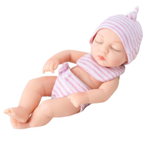 Wooauto Mini-Baby-Puppen Miniatur-Puppe 18cm Wiedergeburt Baby Puppe Weiches Silikon Real Wie Wiedergeborene Babypuppe Neugeborene Puppen Baby Puppe Spielzeug für Kinder Geburtstag Geschenk,Typ 7 von Wooauto