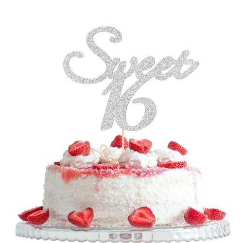 Sweet 16 Cake Topper, Happy 16th Birthday Party Decorations, Cheers 16 Years Birthday Anniversary Wedding Cake Decorations Supplies von Woobobii
