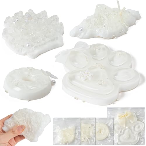 Wood Homing Handgefertigtes Taba-Quetschspielzeug – 4 große Pfoten-Quetsch-Spielzeug, Back-Thema, weiches Fidget-Set, transparent, weiß, Neuheit für Stressabbau, niedliches lustiges Geschenk für Wood Homing Handgefertigtes Taba-Quetschspielzeug – 4 große Pfoten-Quetsch-Spielzeug, Back-Thema, weiches Fidget-Set, transparent, weiß, Neuheit für Stressabbau, niedliches lustiges Geschenk für von Wood Homing