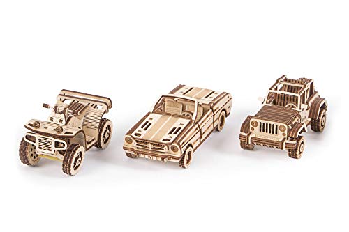 Wood Trick 3er-Pack Mechanische Modellautos zum Bauen - Cabriolet, Safari, ATV - 3D-Holzpuzzle für Erwachsene und Kinder Wood Trick 3er-Pack Mechanische Modellautos zum Bauen - Cabriolet, Safari, ATV - 3D-Holzpuzzle für Erwachsene und Kinder von Wood Trick