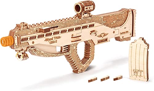Wood Trick Assault Gun Holzmodellbausatz für Erwachsene und Jugendliche zum Bauen - Gewehrpistolen für Kinder - 3D Holzpuzzle mechanisches Modell von Wood Trick