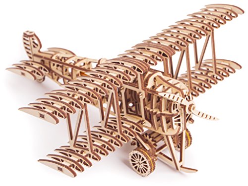 Wood Trick Doppeldecker-Spielzeugset, Holzspielzeugflugzeug - Mechanisches Modellflugzeug Mini - 3D-Holzpuzzle, Montagemodell - STEM-Spielzeug für Jungen und Mädchen - 3D-Flugzeugflugzeug Wood Trick Doppeldecker-Spielzeugset, Holzspielzeugflugzeug - Mechanisches Modellflugzeug Mini - 3D-Holzpuzzle, Montagemodell - STEM-Spielzeug für Jungen und Mädchen - 3D-Flugzeugflugzeug von Wood Trick