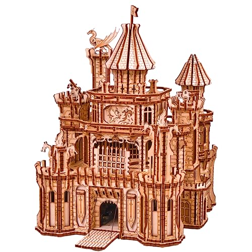 Wood Trick Dragon Castle Moveable Wooden 3D Puzzles for Adults and Kids to Build - Red LED - Greensleeves Melody - Towers Rotating - Engineering DIY Project Mechanical Model Kits for Adults Models Wood Trick Dragon Castle Moveable Wooden 3D Puzzles for Adults and Kids to Build - Red LED - Greensleeves Melody - Towers Rotating - Engineering DIY Project Mechanical Model Kits for Adults Models von Wood Trick