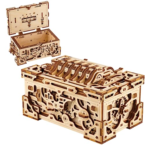 Wood Trick Enigma Chest Lock Box hölzerne 3D-Puzzles für Erwachsene und Kinder zu Bauen - Engineering DIY Projekt mechanische Modell-Bausätze für Erwachsene Holzmodelle von Wood Trick