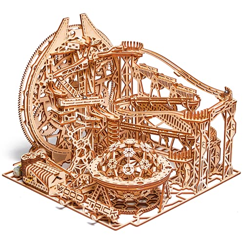 Wood Trick Galaxy Marble Run 3D Holzpuzzles zum Bauen für Erwachsene und Kinder - Elektrisch angetrieben - Holzmodellbausätze für Erwachsene und Jugendliche zum Bau einer Achterbahn von Wood Trick