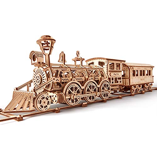 Wood Trick Holzspielzeugzug Set mit Eisenbahn - Mechanisches Modellbausatz für Lokomotivzugspielzeug - 3D-Holzpuzzle, Denksport für Erwachsene und Kinder, Bestes DIY-Spielzeug von Wood Trick