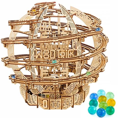 Wood Trick Elektrisch motorisierte Holz-Marmorbahn – 3D-Puzzles für Erwachsene und Kinder zum Bauen – 43,2 x 40,6 cm Marmor-Labyrinth-Modellbausätze für Teenager von Wood Trick