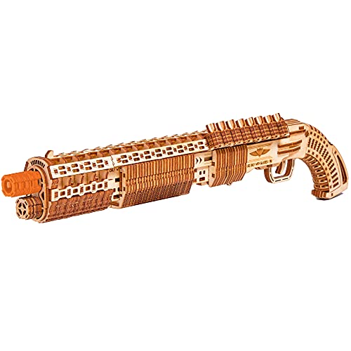 Wood Trick Shotgun 3D Holzpuzzles für Erwachsene und Kinder zum Bauen – Detaillierte Konstruktion – 23x8 – Holzmodellbausätze für Erwachsene und Jugendliche zum Bauen - 14+ von Wood Trick