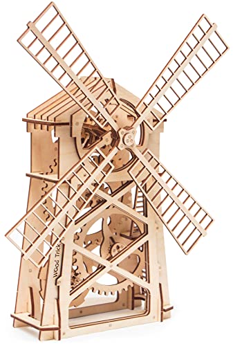 Wood Trick Windmühlen-Modellbausatz zum Bauen - 3D Holzpuzzle, Montagemodell, ECO Holzspielzeug, Bestes DIY Spielzeug - STEM Spielzeug für Jungen und Mädchen von Wood Trick
