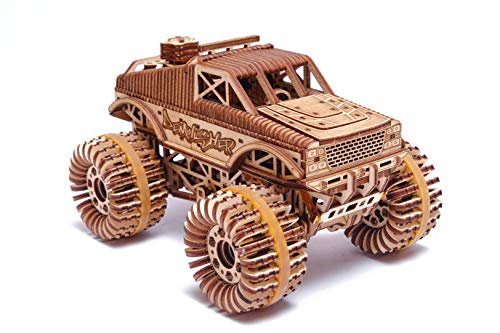 Wood Trick Monster Truck Pickup Auto 3D Holzpuzzle - Fährt bis zu 5,4 m - Modell Truck Kit für Erwachsene und Kinder zu Bauen von Wood Trick