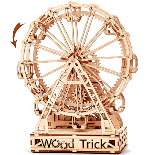 Wood Trick Riesenrad Spielzeug Mechanisches Modell, Beobachtungsrad - 3D Holzpuzzle, Öko Holzspielzeug, Montagemodell von Wood Trick